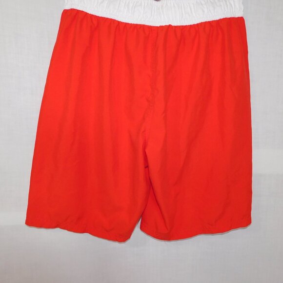 Lifeguard + Mens S Red White  lined Board Shorts Swim Trunks - Picture 8 of 8